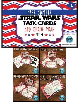 Preview of FREE STAR READY 3rd Grade Math Task Cards {TEKS-aligned}