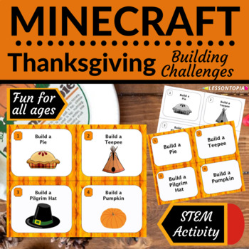 Preview of FREE STEM Activities | Thanksgiving | Minecraft Challenges