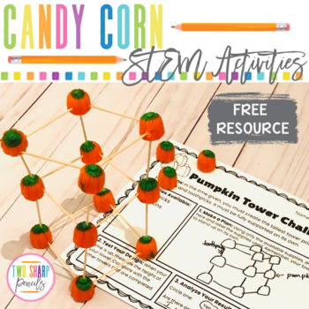 Preview of FREE STEM Activity | STEM Pumpkin Tower Challenge | Candy Corn Theme