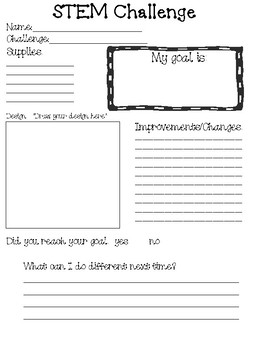 Free Stem Sheets To Use With Challenge Cards By Little Red S Library