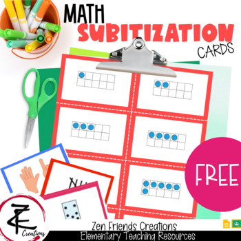 Preview of FREE - SUBITIZATION MATH CARDS/Google Classroom/Distance Learning/Digital