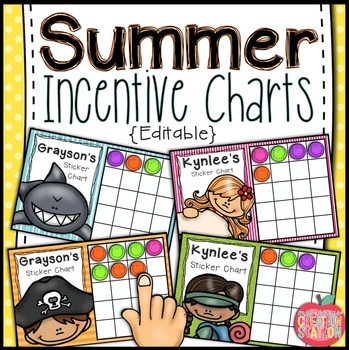 Preview of FREE SUMMER INCENTIVE CHARTS - EDITABLE