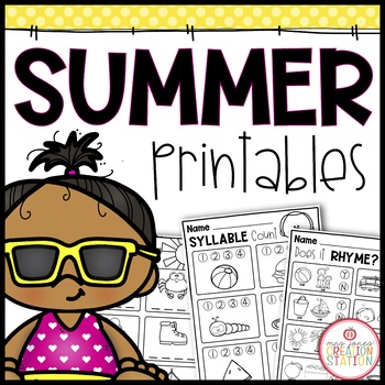 Preview of FREE SUMMER LITERACY PRINTABLES