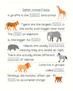 Safari Animal Teaching Resources | TPT