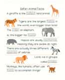 FREE Safari Animal Worksheet for PreK/Kindergarten (4 Pages)