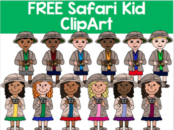 Preview of FREE Safari Kids Clip Art