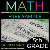 FREE Sample - 5th Grade Guided Math Lesson Plan