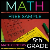 FREE Sample - 5th Grade Multiplication Math Centers