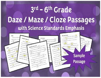 Preview of FREE Sample DAZE / MAZE / CLOZE Passage with a Science Emphasis