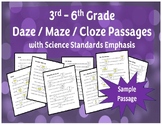 FREE Sample DAZE / MAZE / CLOZE Passage with a Science Emphasis