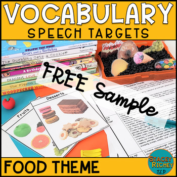 Preview of FREE Sample Food Vocabulary Photos and Reference Guide for Speech Therapy