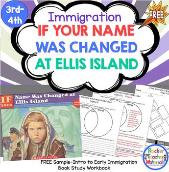 Preview of FREE Sample - If Your Name Was Changed at Ellis Island - Immigration Book Study