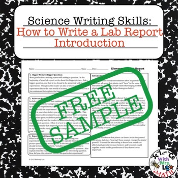 Preview of FREE Sample - Lab Report Writing How to Write an Introduction