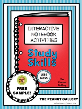 Preview of FREE Sample- "Less Mess" Study Skills Interactive Notebook Activities