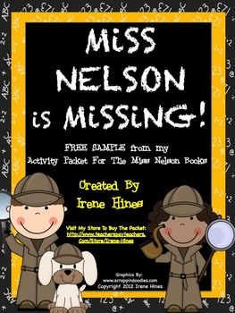 Preview of FREE Sample: Miss Nelson Is Missing Activity Unit For The First Week Of School