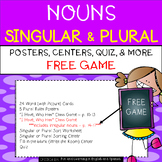 FREE Sample - Nouns:  Singular and Plural UNIT - Word Cards, Centers, Quiz, Etc.