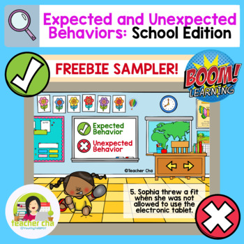 Preview of FREE Sampler! Expected and Unexpected Behaviors - School Edition (BOOM Cards™)