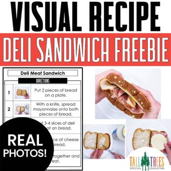 Preview of FREE Sandwich Visual Recipe for Special Needs Functional Life Skills Cooking