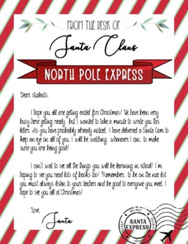 Free Santa Cam Letter By Falling For Second Grade Tpt