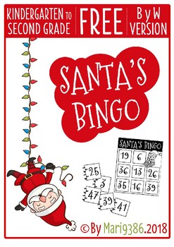 Preview of FREE Santa's Bingo - Christmas - ByW version