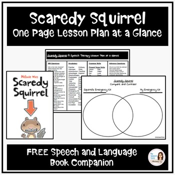 Preview of Scaredy Squirrel FREE Speech Therapy  Book Companion