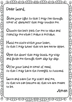 school prayer back to school by ponder and possible tpt