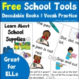 FREE School Supplies Decodable and Vocabulary Books