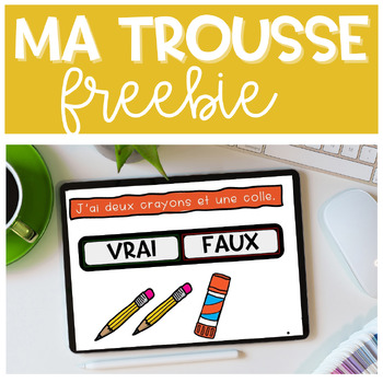 Preview of FREE School items Rentrée Ecole French Back School Pencil Case BOOM CARDS