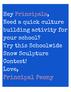 Preview of FREE Schoolwide Snow Sculpture Contest