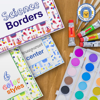 Preview of Science Borders: 6 Colorful Styles Clipart - B&W