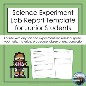 Preview of FREE Science Experiment Lab Report Template Junior