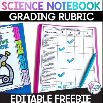 Preview of FREE Science Interactive Notebook Rubric | Journal Expectations for Organization
