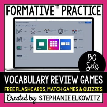 Preview of FREE Science Vocabulary Review Games | Made with Formative Practice