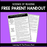 FREE Science of Reading Parent Handout | SoR Cheat Sheet f