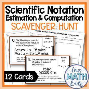 Preview of FREE Scientific Notation Activity for Converting, Estimating, and Operating
