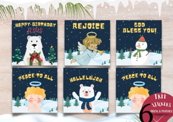 Preview of FREE Seasonal Christian Christmas Reward Sticker | Printable or Digital