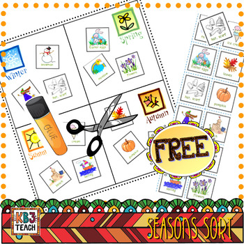 Preview of FREE Seasons Cut & Paste Activity (Science Centers)