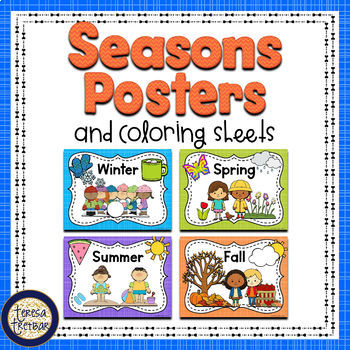 Preview of FREE Seasons Posters and Coloring Sheets