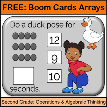 Preview of FREE Second Grade Math Center Boom Cards: Arrays Math Center: Free Math Game