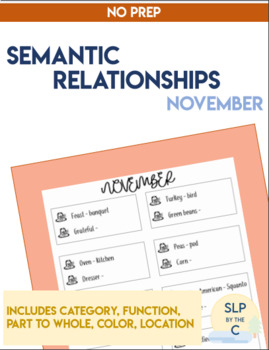 Preview of FREE Semantic Relationships: NOVEMBER - NO PREP