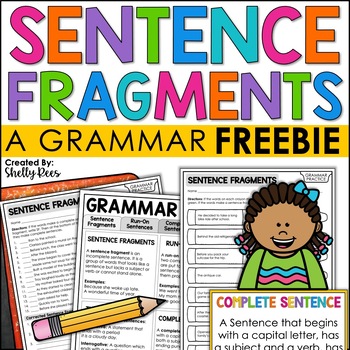 Preview of FREE Sentence Fragments Worksheets and Posters