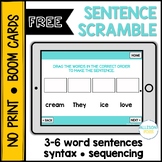 FREE Sentence Scramble BOOM Cards™️ Speech Therapy Distance Learning