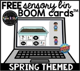 FREE Sentence Strips BOOM CARDS™: Springtime Virtual Sensory Bin