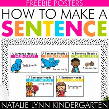 Preview of FREE Sentence Writing Posters for Kindergarten