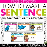 FREE Sentence Writing Posters for Kindergarten