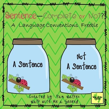 Preview of FREE Sentence or Not a Sentence