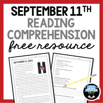 Preview of September 11th Reading Comprehension and RACE Strategy Writing Activity FREE