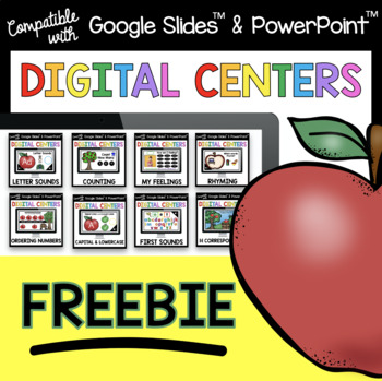 Preview of FREE September Google Slides for Kindergarten - Digital Centers Math and Reading