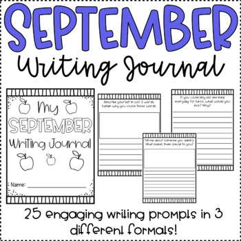 FREE September Writing Journal | Daily Writing Prompts | Back To School ...