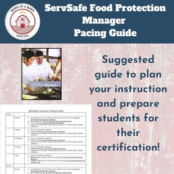 Preview of FREE ServSafe 7th Ed Food Protection 11 week Curriculum Pacing Guide  - Editable